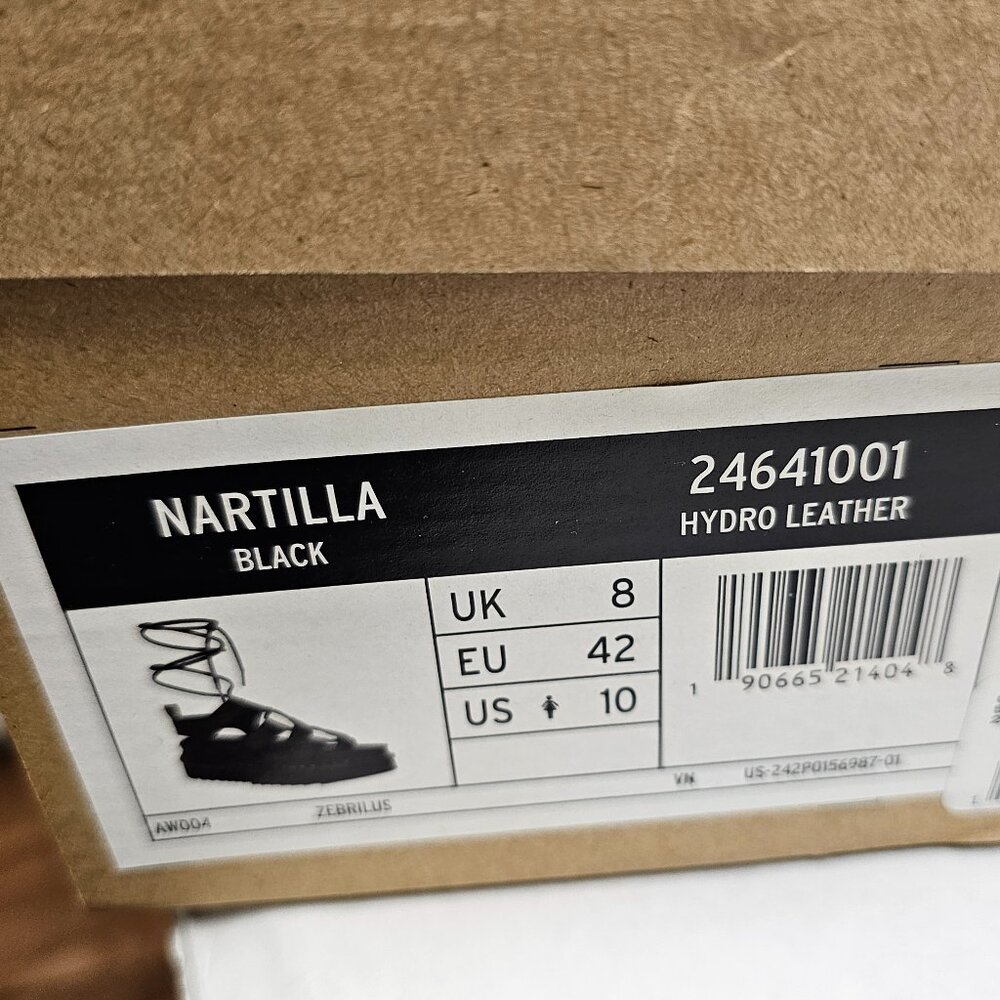 New Dr. Martens Nartilla Gladiator Sandals Black Womens 24641001 10 USA 42 EU
